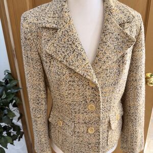 Vintage Talbots Tweed Blazer‎ Jacket Sz 2 Single Breast Old Money Preppy Classic